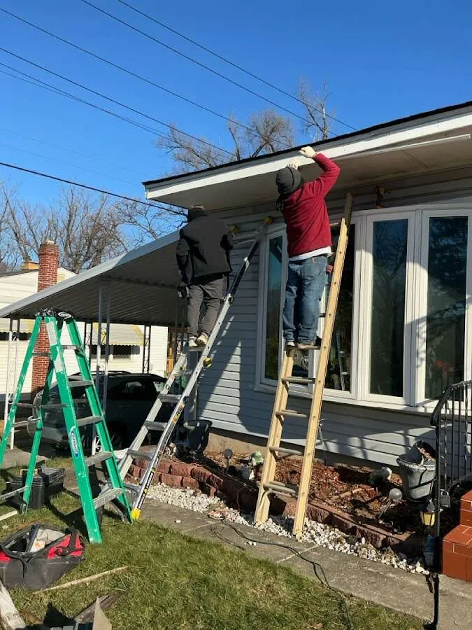 Restoration crew performing exterior repair in Indian Hills